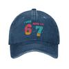Summer 7 Year Old Birthday Shirt was 6 Now I'm 7 67 Funny Baseball Cap Sun Design Washed Trucker Hat Men Outdoor Snapback Cap