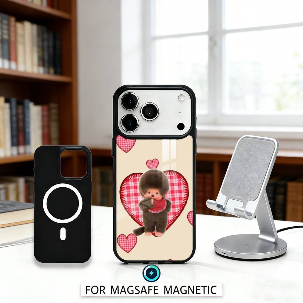 Cute M-Monchhichis Phone Case For iPhone 17,16,15,14,13,12,Pro,Max For Magsafe Magnetic Wireless Charging