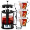 Coffee And Tea Glasses With Piston Infuser 250 Ml / 1 L, 7 Pcs.
