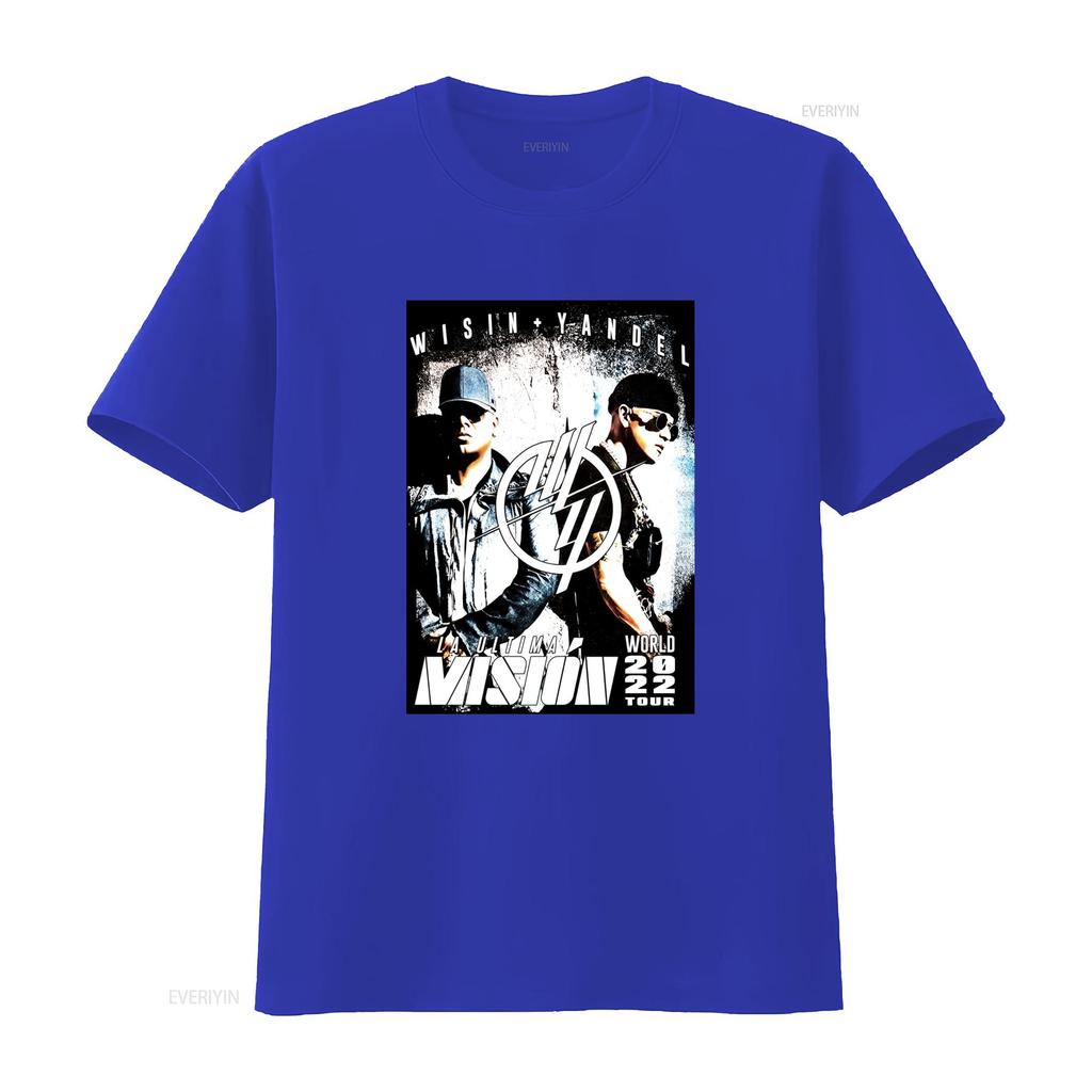 Wisin Yandel Black T Shirt Official 2022 Mision World Tour Concert Merch Print Vintage Washed Breathable Streetwear Stylish