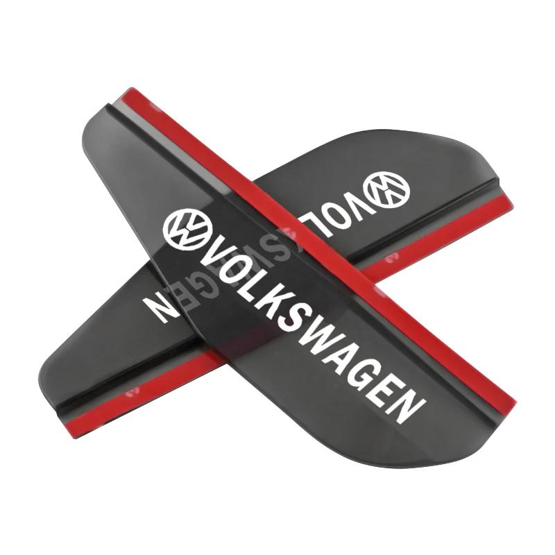efg1 2Pcs Car Rear View Side Mirror Rain Board Eyebrow Guard Sun Visor Emblem For VW Golf Amarok T5 Phaeton ID3 Tiguan T-Cross GTI