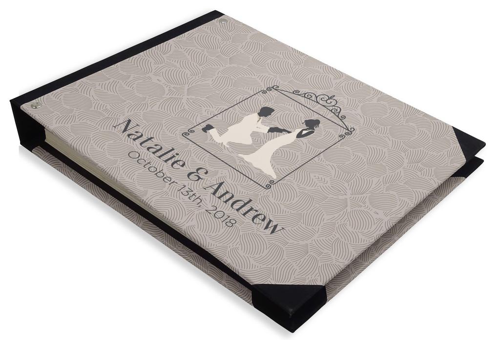 Darling Souvenir Blue Floral & Geometric Hardbound Cover Printed Anniversary Wedding Guestbook Scrap Book-7 X 9