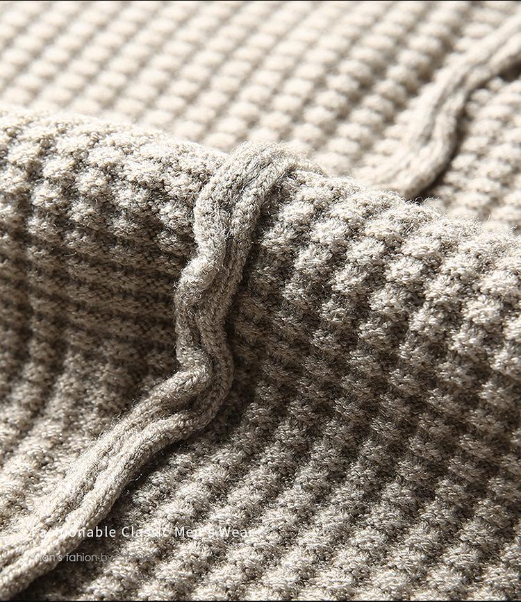 Men's Douyin Bestseller Autumn/Winter Knitwear: Trendy Round Neck Solid Color Jacquard Thick Sweater