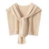 Kangsai Ni Women's 100% Pure Cashmere Knit Shawl – Elegant Solid Color Knot Design