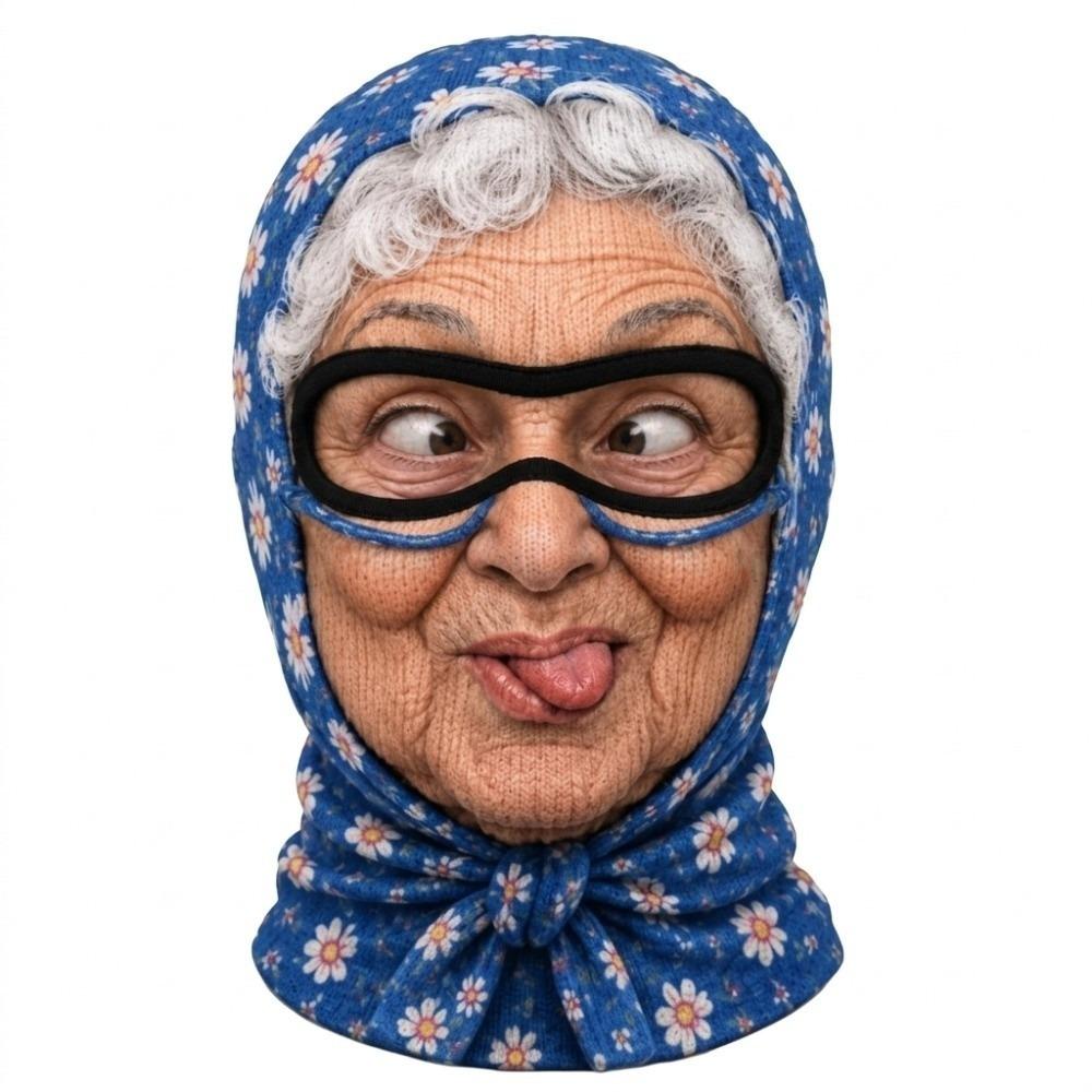 3D Gezichtsprint Oude Man Balaclava Gezichtsmasker Realistisch Ski Masker Capuchon Buiten/Fietsen/Grappen/Feest