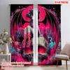 2pcs   Plane Printing Curtain Popular Cute Little Witch Polyester Fabric (without Rod) All Seasons Ldeal for Home & Office