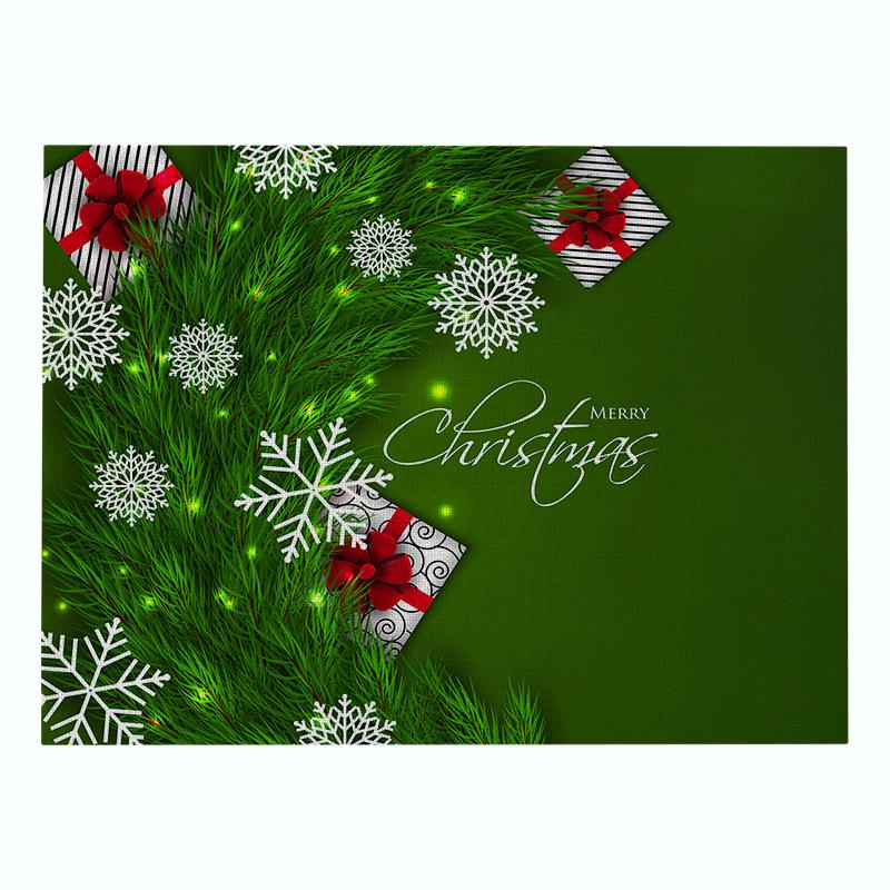 

30x45cm Christmas Pattern Placemat Cotton Linen Placemats Place Pad Dining Table Mats Home Kitchen Decoration 2pcs 30x45cm