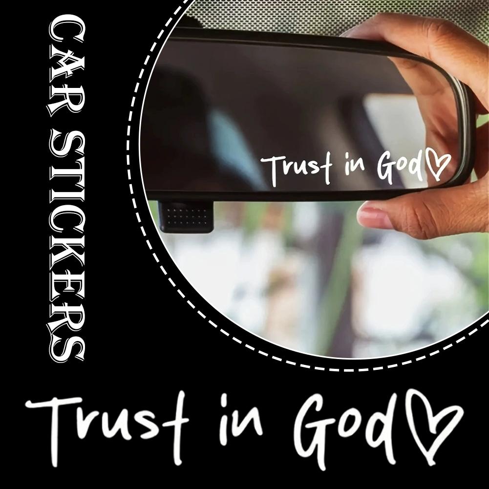 "Trust In God" Car Rearview Mirror Decal - Inspirational Christian Vinyl Sticker For Car Windshield Window Faith Auto Acces L6I4