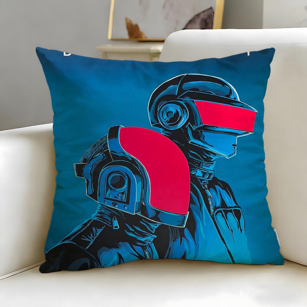 Klassische Band Daft Punk Kissenbezug Weich & Leicht zu Waschen – Vielseitig für Sofa, Bett, Reise und Büro