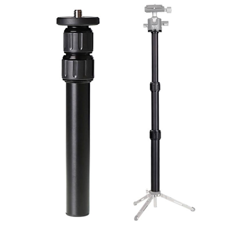 Telescoping Aluminum Center Column With 3 Adjustable Sections For Camera Mounts 1/4" 3/8" Compatibility