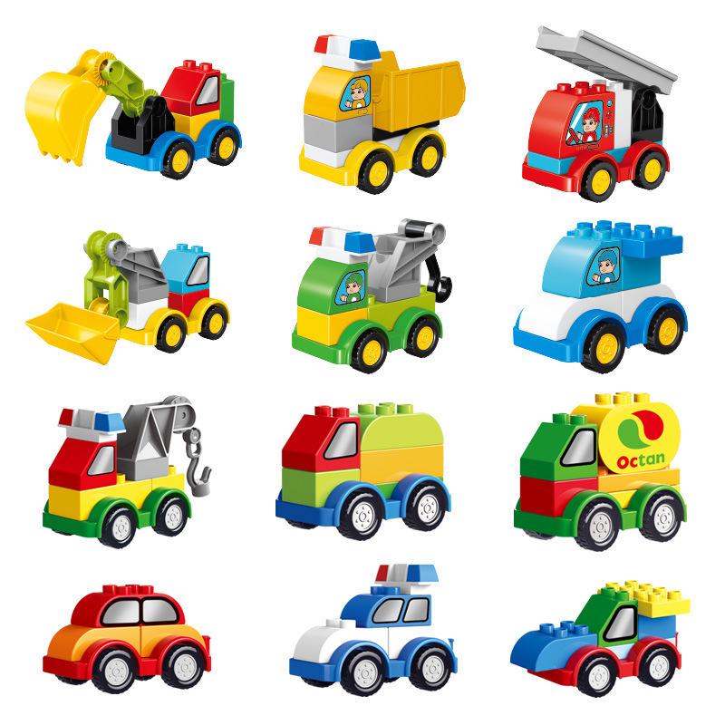 Compatible with LEGO Duplo: Versatile Engineering Cars & Creative Building Blocks - Educational Toy for Kids