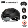 Eastinear 2023 New Road Mountain Bike Helmet Adult Men's Outdoor Sports Cycling Safety Hat With LED Charging Taillight Goggles