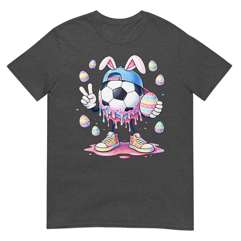Soccer Rabbit Bunny Egg Drip Sport Easter Day Boys Kids Tshirt