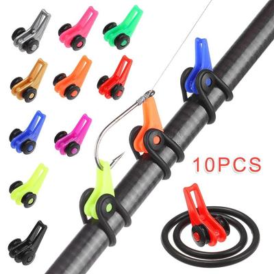 10Pcs Plastic Rubber Fishing Hook Secure Keep 10 Colors Jig Hooks Safe Keeping Bait Holder Durable Portable Lure Accessories