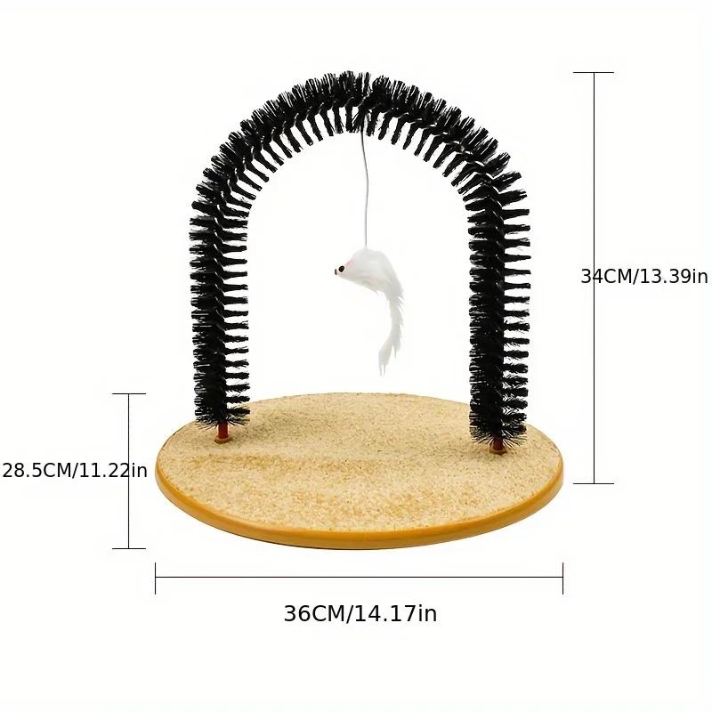 Cat Arch Self Grooming and Massage Toy Hair Brush Cat Scratching Toy for Cats Kittens Interactive Toys