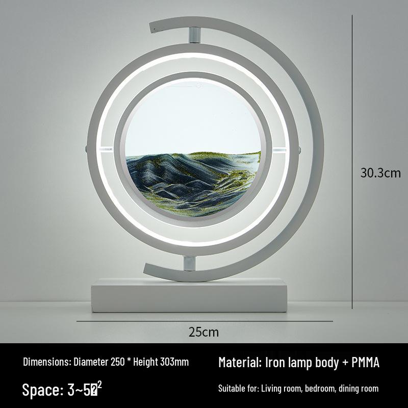 Arte de Arena de Reloj de Arena Moderno: Adorno de Arena Fluida de Vidrio 3D para Escritorio del Hogar o la Oficina