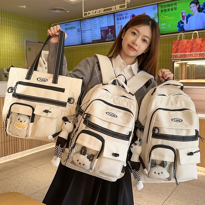 Children's Schoolbags Elementary School Students  Girls Junior High School Students  High School Pain Bags Multi Layer