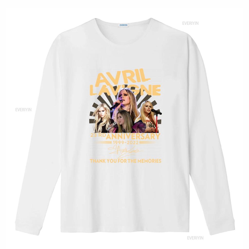Avril Lavigne 23rd Anniversary 1999 2022 Thank You For The Memories Black T Shirt Full Size vintage Washed homme Stretched