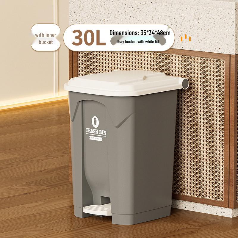 Large 30L Outdoor Kitchen Trash Can with Pedal and Lid