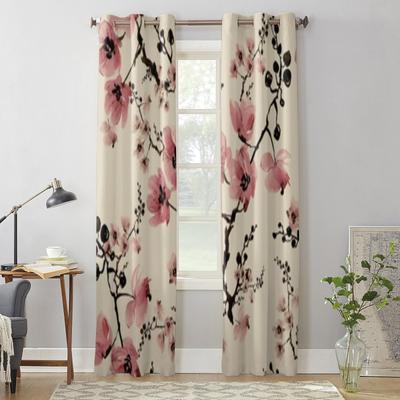 Wunderschöner Druck von Aquarellblumen Fenstergardinen für Wohnzimmer Küche Moderne Gardinen Heimdekor Jalousien Vorhänge
