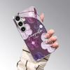 Purple Flower Oil Painting Pattern 2D Phone Case for Samsung S26 S25 S24 S23 S22 S21 S20 A56 A36 A16 - Electroplated Glass
