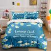 Christian Faith-Inspired Daisy Art Set For Kids' And Adults' Bedroom Decor, Exquisite Three-Piece Bedding Set Gift