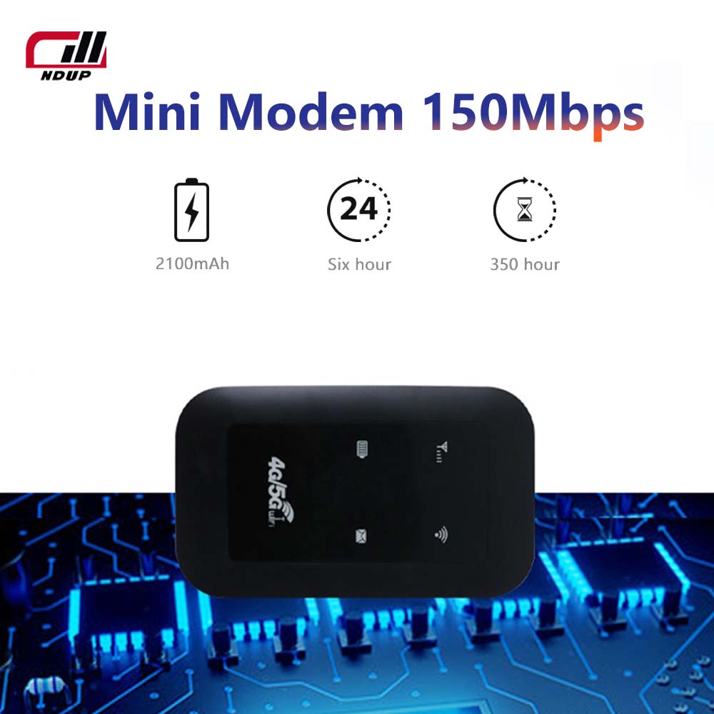 Router wireless NDUP H806 4G LTE - Mini modem, WiFi în bandă largă mobilă de 150 Mbps, baterie de 2100 mAh