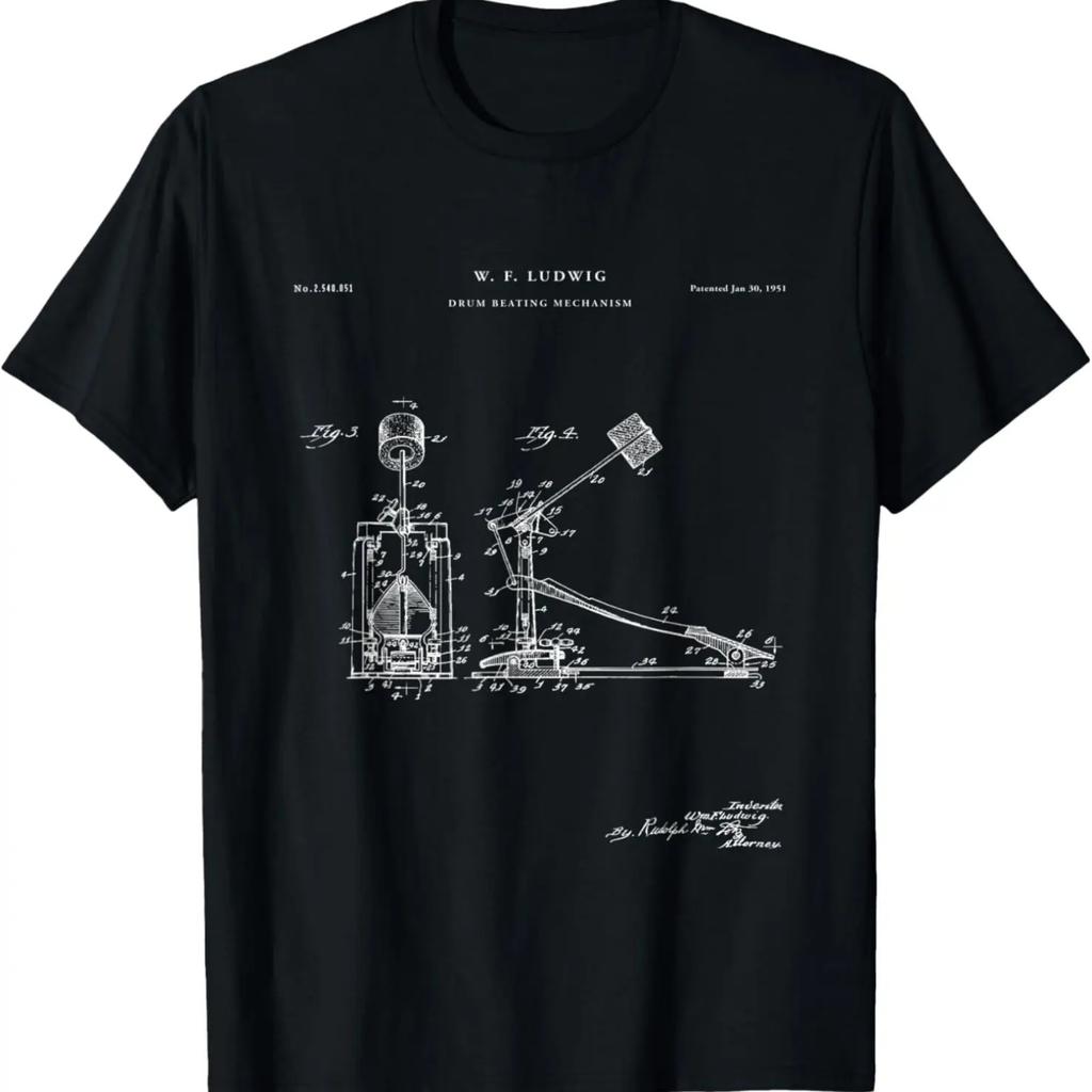 Drum Kick Pedal Patent - music T-Shirt