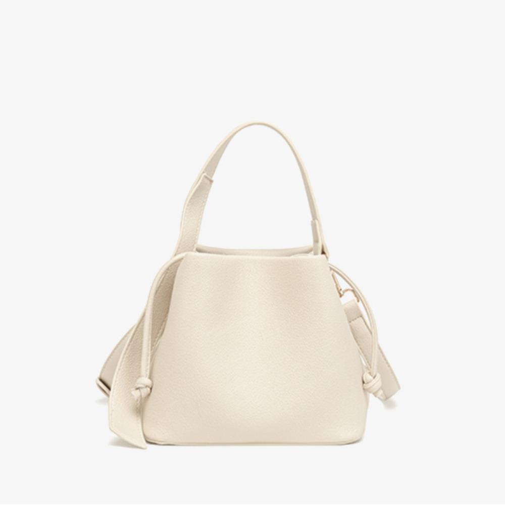 

Solid Color Bucket Bag Simple Commute Handbag Litchi Texture Underarm Bag Party