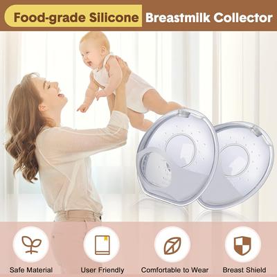 120ML Breast Shell Breastmilk Collector for Breastfeeding 2 Pcs Silicone Breast Pad Nursing Cup Milk Saver for Nursing Moms