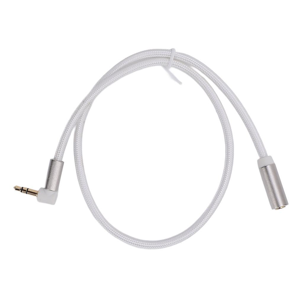 3.5mm Right Angle Adapter Male To Female Stereo Sound Audio Extension Cable