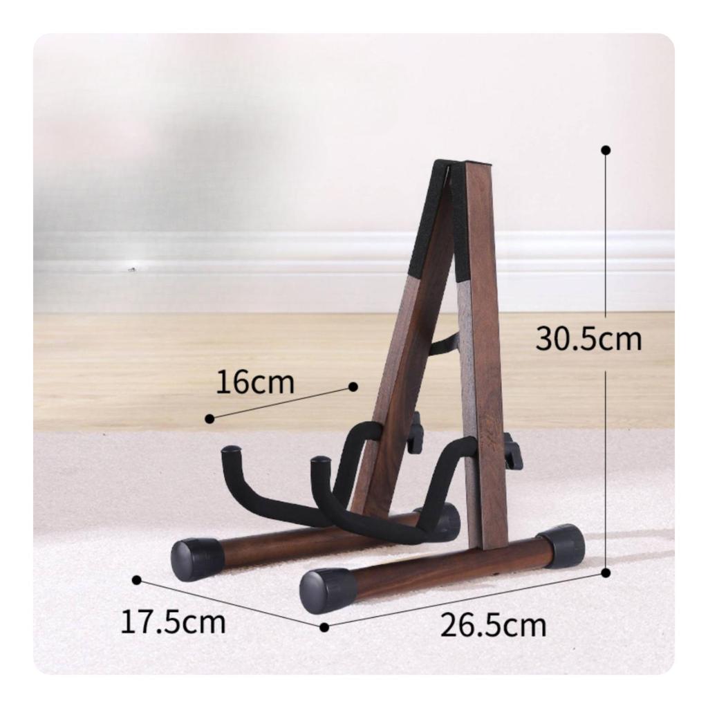 Compact Wooden Guitar Stand Freestanding Triangular Portable
