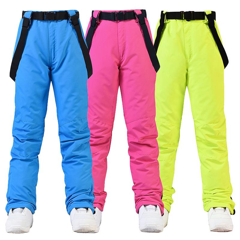 Unisex Ski Pants with Suspenders, Winter Windproof, Waterproof, and Insulated for Snowboarding and Skiing
