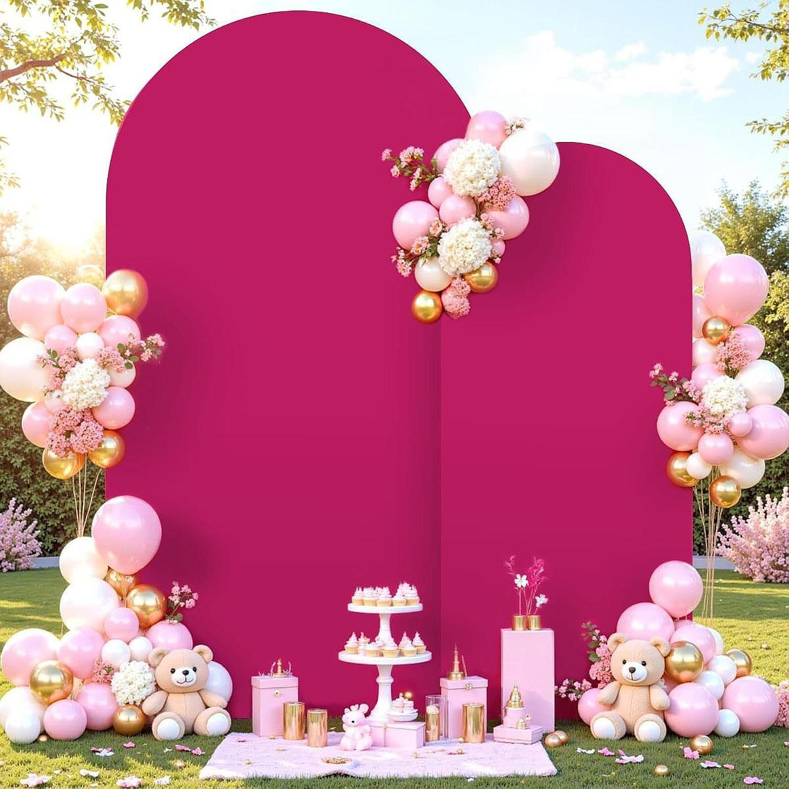 

2 штуки Чехлы для арки, Чехол для стенда, Фотофон, Элегантный круглый верх, Фотореквизит розы красного