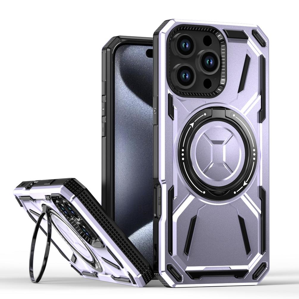Vojenský držiak na pancier Magsafe Magnetický ochranný kryt pre IPhone 16 Pro Max 15 Pro Max 14 Pro 13 12 11 Kovový stojan Nárazuvzdorný plný ochranný kryt