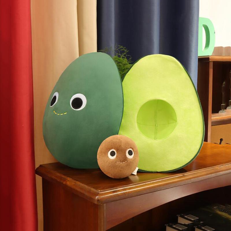 

non-toxic 30cm Lovely Avocado Stuffed Plush Toys Filled Comfort Doll Kids Soft Sofa Cushion Cartoon Fruit Pillow children Gifts