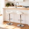Set of 2 bar stools bar chairs adjustable height backrest and footrest swivel 360 degrees 46x41x76-96cm white