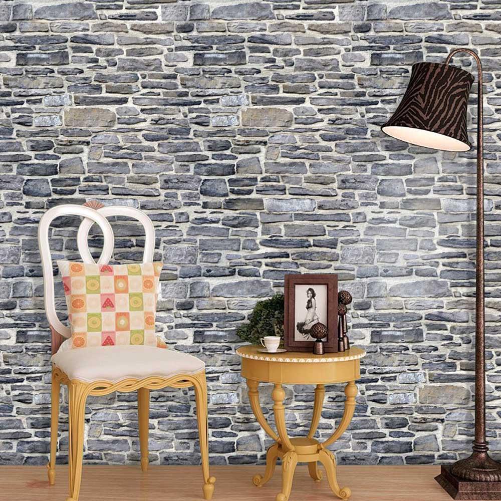 Simulation Brick Stone Rustic Effect Self-adhesive Wall Sticker Home Decor