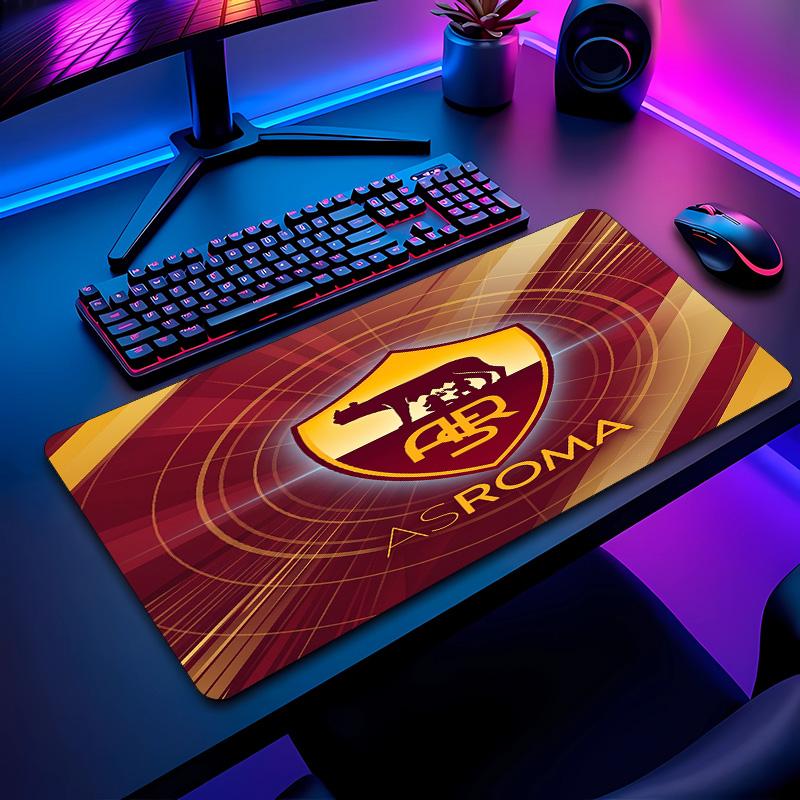Tappetino per Mouse con Motivo Calcio AS Roma No?Tappetino Mouse da Gioco Antiscivolo con Base in Gomma per Scrivania Ufficio Casa