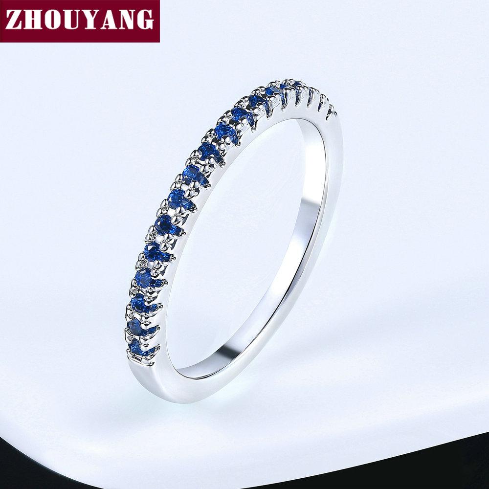 ZHOUYANG Wedding Ring For Women Man Concise Classical Multicolor Mini Cubic Zirconia Rose Gold Color Gift Fashion Jewelry R251