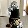 Disco Ball Cake Topper Mirror Balls Cake Decorations with Silver Stars Cake Topper for 70s 80s Disco Dance Party Supplies