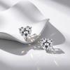 HTKE13 316L Stainless Steel 18K Gold Plated Heart Cut Cubic Zirconia Stud Earrings Hypoallergenic Solitaire Earrings for Women