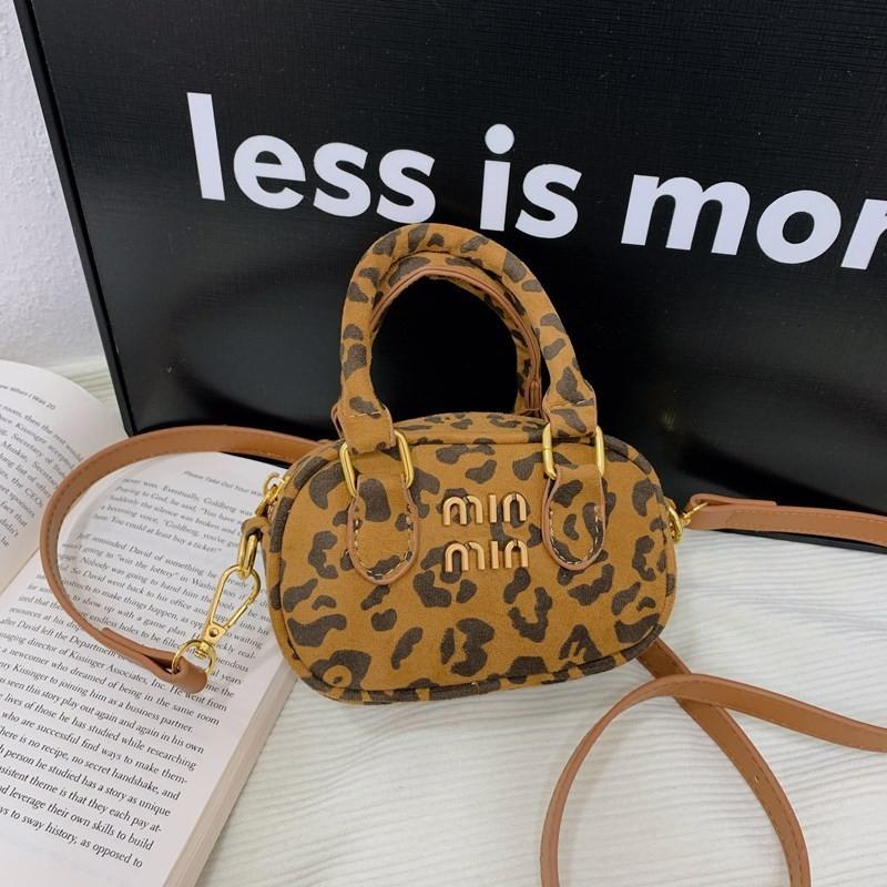 Leopard Retro Print Children Shoulder Crossbody Bag Suitable For Daily Wear
