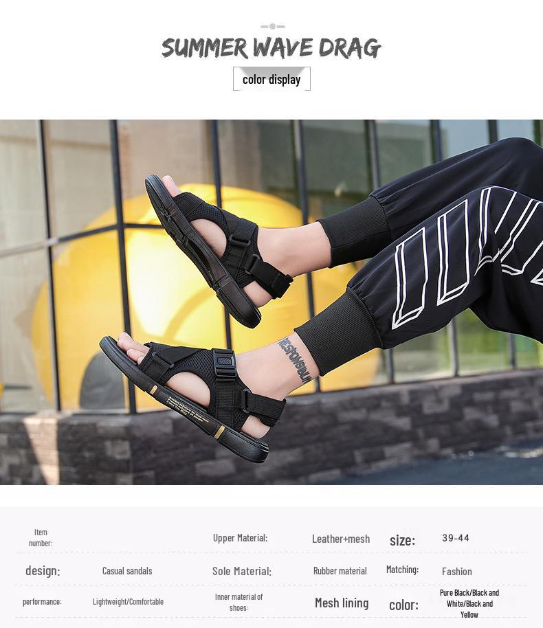 Men's Summer Dual-Use Sandals: Open-Toe Beach & Driving Casual Slippers