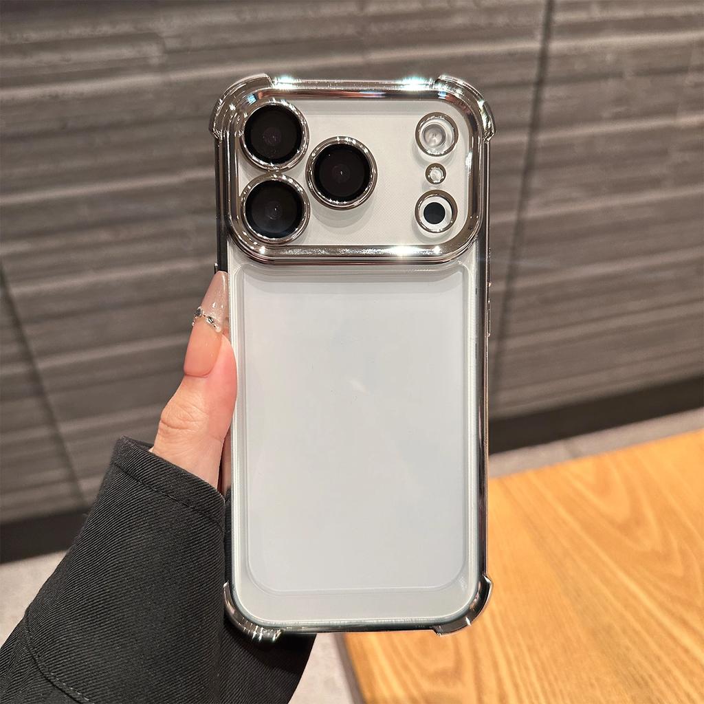 Luxury Plating Clear Shockproof Phone Case For iPhone 17 Air 17 Pro 16 15 14 13 12 11 17Pro Max Plus Anti-drop Bumper Cover