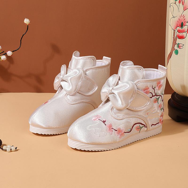 

[Peach Blossom Rabbit] 2025 winter new Hanfu shoes winter girls Chinese style velvet embroidered children s women s boots 36 (225) inner length білий