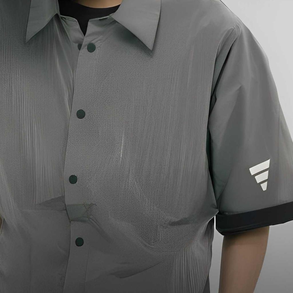 Adidas Fos Series Minimalist Comfortable Fashionable Versatile Short Sleeve Shirt Men shirts Light-Gray Bright-White KB5947