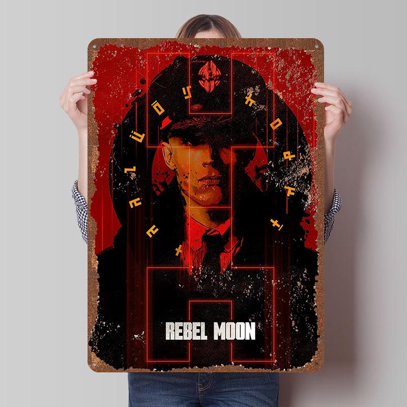 Rebel Moon Print Tinplate Posters Customizable Wall Art Retro Vintage Metal Tin Signs for Home and Decoration Gaming Desk Decor