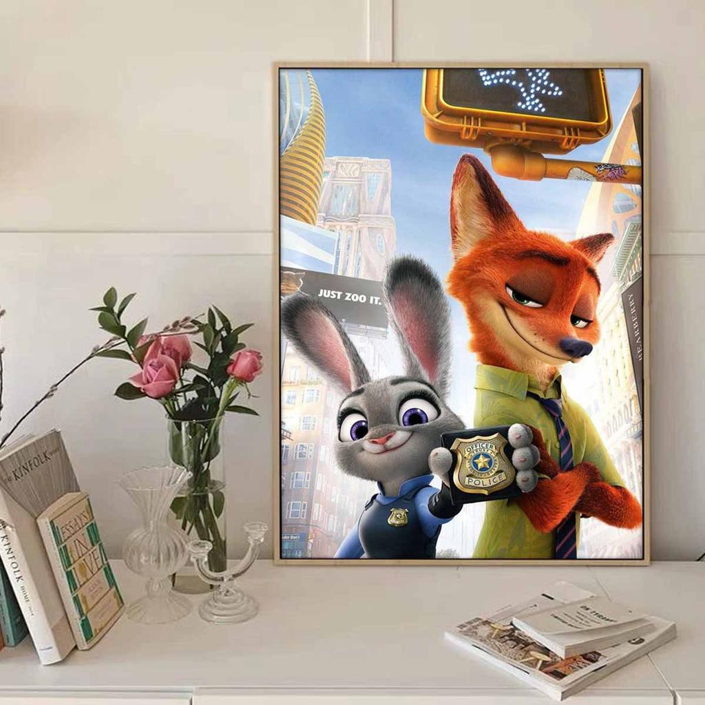 Full Round Diamond Painting The Rabbit and The Fox Art Rhinestone Picture Mosaic DIY 5D Cross Stitch Embroidery Home Decoration