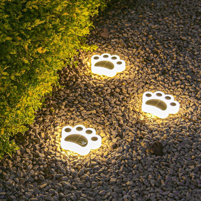 Waterproof Solar Cat Paw Ground Lights for Outdoor Garden, Courtyard, Stair Decoration, and Balcony Ambiance